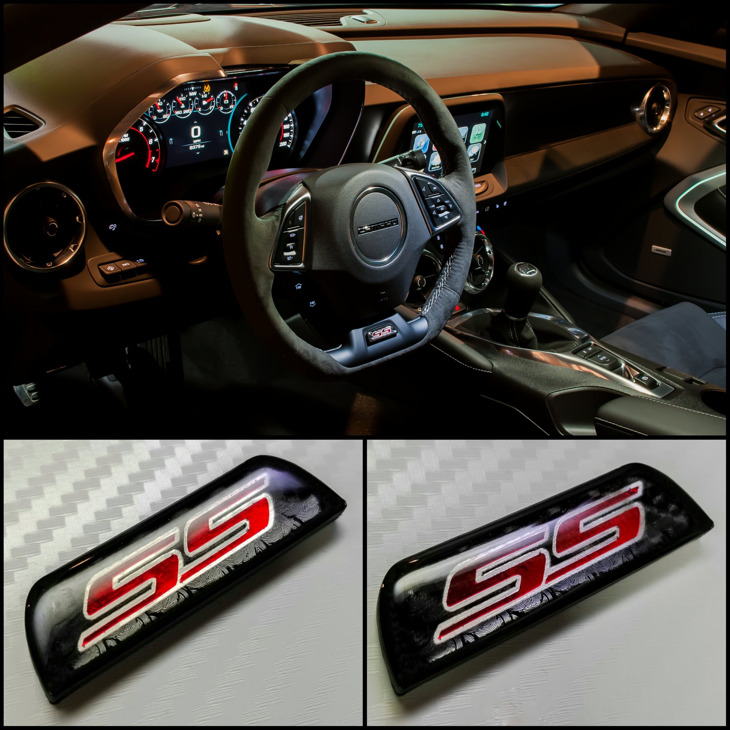 OEM Style SS Camaro 6 Steering Wheel Emblem